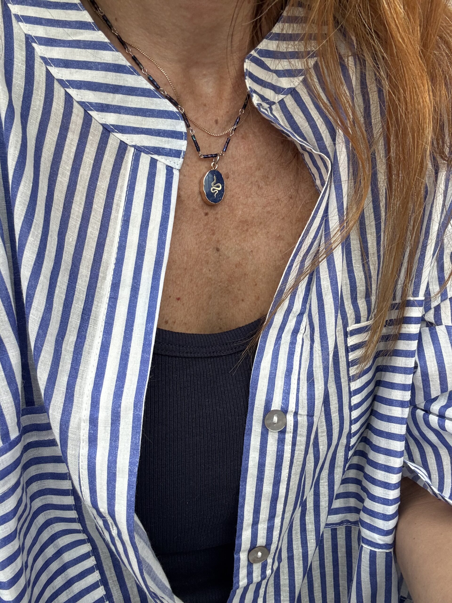 Vestido camisero rayado - Imagen 2