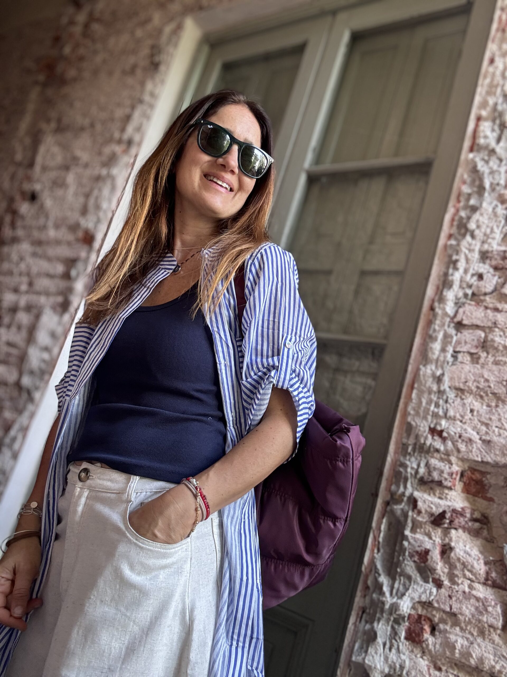 Vestido camisero rayado - Imagen 7