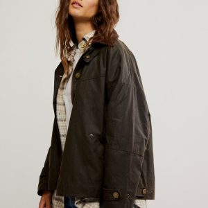 Chaqueta encerada con forro tartán FREE PEOPLE