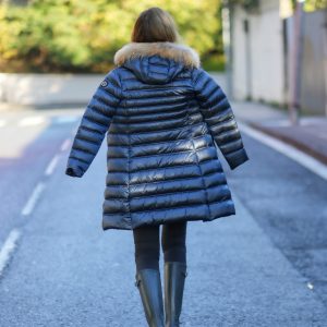 Plumífero  de Pelo Natural  Azul Marino