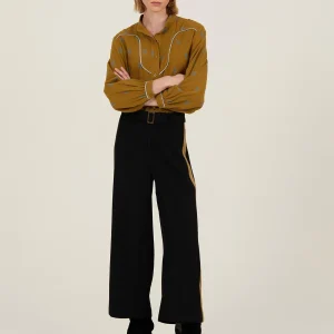 Pantalón cropped bicolor