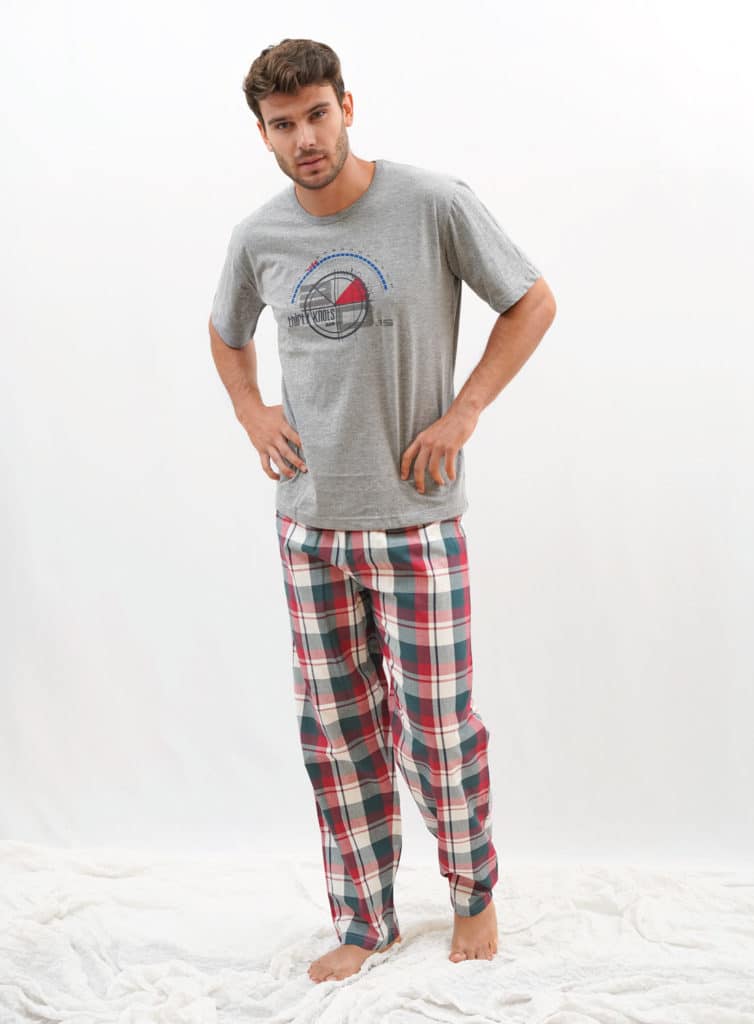 Pijama hombre pantalón largo y cuadro escocés - Imagen 2
