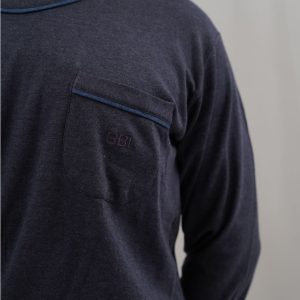 Pijama de hombre algodón básico azul marino