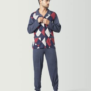 Pijama de hombre de invierno estilo clásico en Jacquard