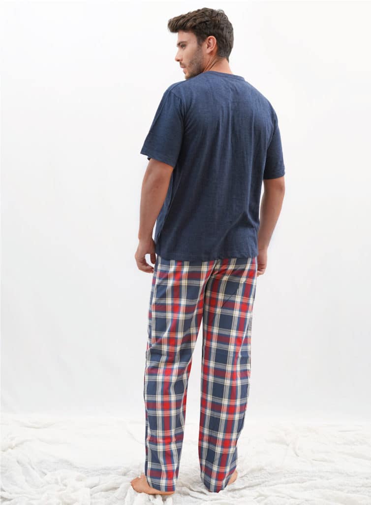 Pijama para hombre pantalón largo cuadros - Imagen 2