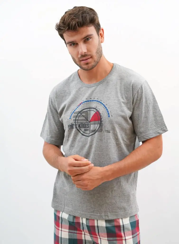 Pijama hombre pantalón largo y cuadro escocés