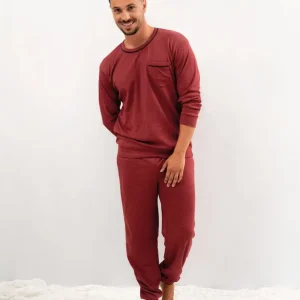 Pijama para hombre algodón básico rojo