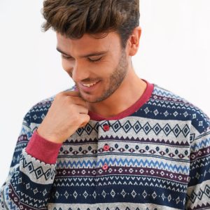 Pijama para hombre de Jacquard granate