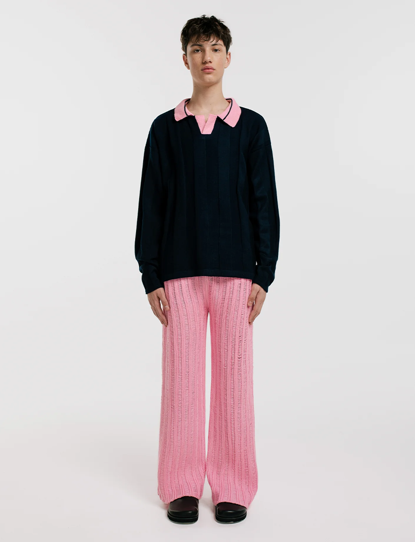 Polo manga larga fútbol Hombre