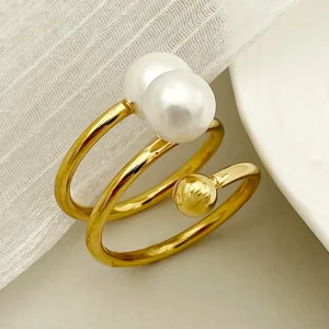 Anillo enchapado en Oro 14K sobre Acero 304