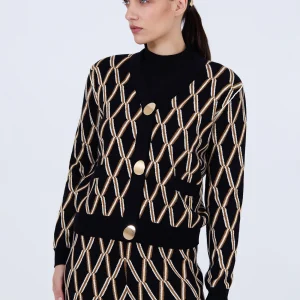 Cárdigan jacquard geométrico
