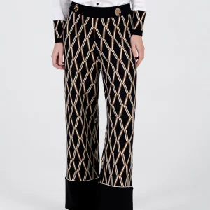 Pantalón jacquard geométrico