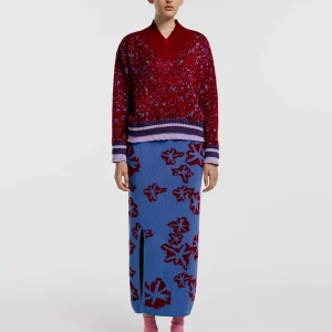 Saco V pixel rojo mujer