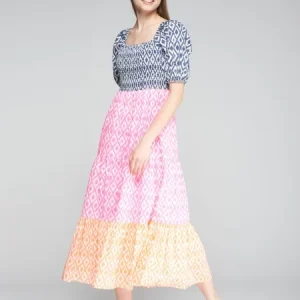 VESTIDO TORA IKAT FLUOR ROSA