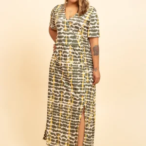 Vestido abertura estampado