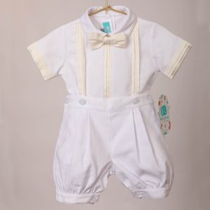 Bautizo Blanco/Beige con Festones