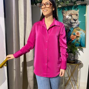 Camisa raso fucsia