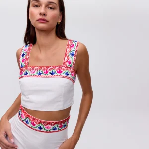 CACAO TOP WHITE – Crop top bordado blanco MIOH
