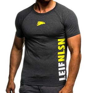 Leif Nelson Camiseta para Hombre con Cuello Redondo de Gimnasia Ropa de Deporte