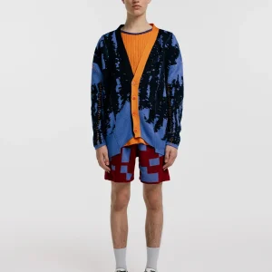 Cardigan fragmentado rayón hombre