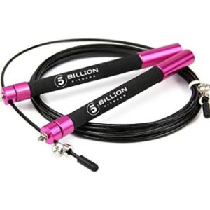 5BILLION Cuerda para Saltar de Velocidad – Aluminio – Ajustable con Rodamiento de Bolas – Entrenamiento para el Entrenamiento Doble, Entrenamiento Cruzado, Ejercicio, WOD, MMA y Entrenamiento del Box