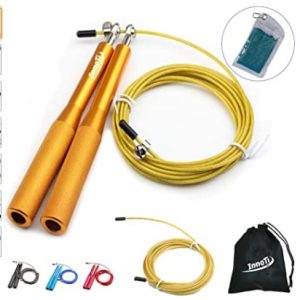 InnoTi Comba Crossfit Hombre y Mujer – Cuerda de Saltar de Alta Velocidad para Boxeo y Fitness – Comba de Aluminio Ligera para Saltos Dobles – Ajustable y con Cable Extra de Repuesto