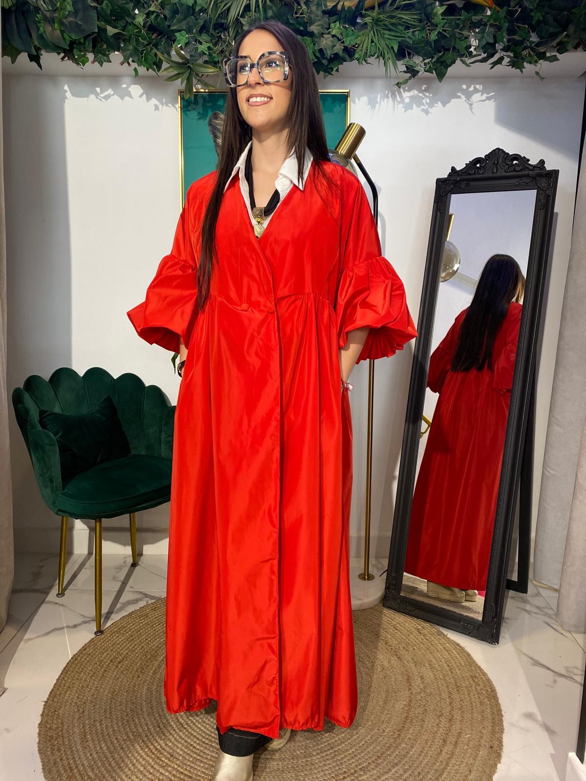 Gabardina cruzada manga globo - Imagen 5