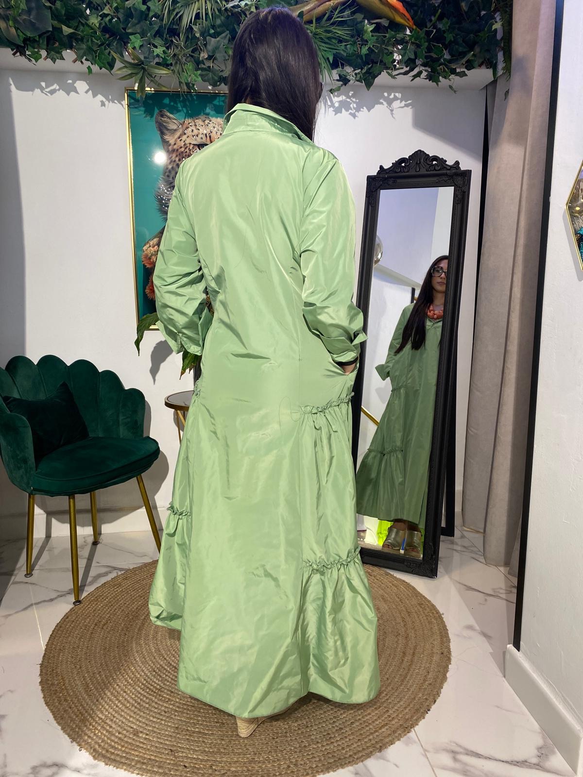 Vestido midi tafetán volantes laterales - Imagen 6