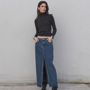 FALDA LARGA DENIM ABERTURA