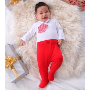Enteros de Niño Blanco con Corbata Roja