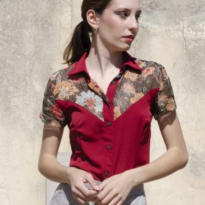 Camisa con canesú de gasa Penny