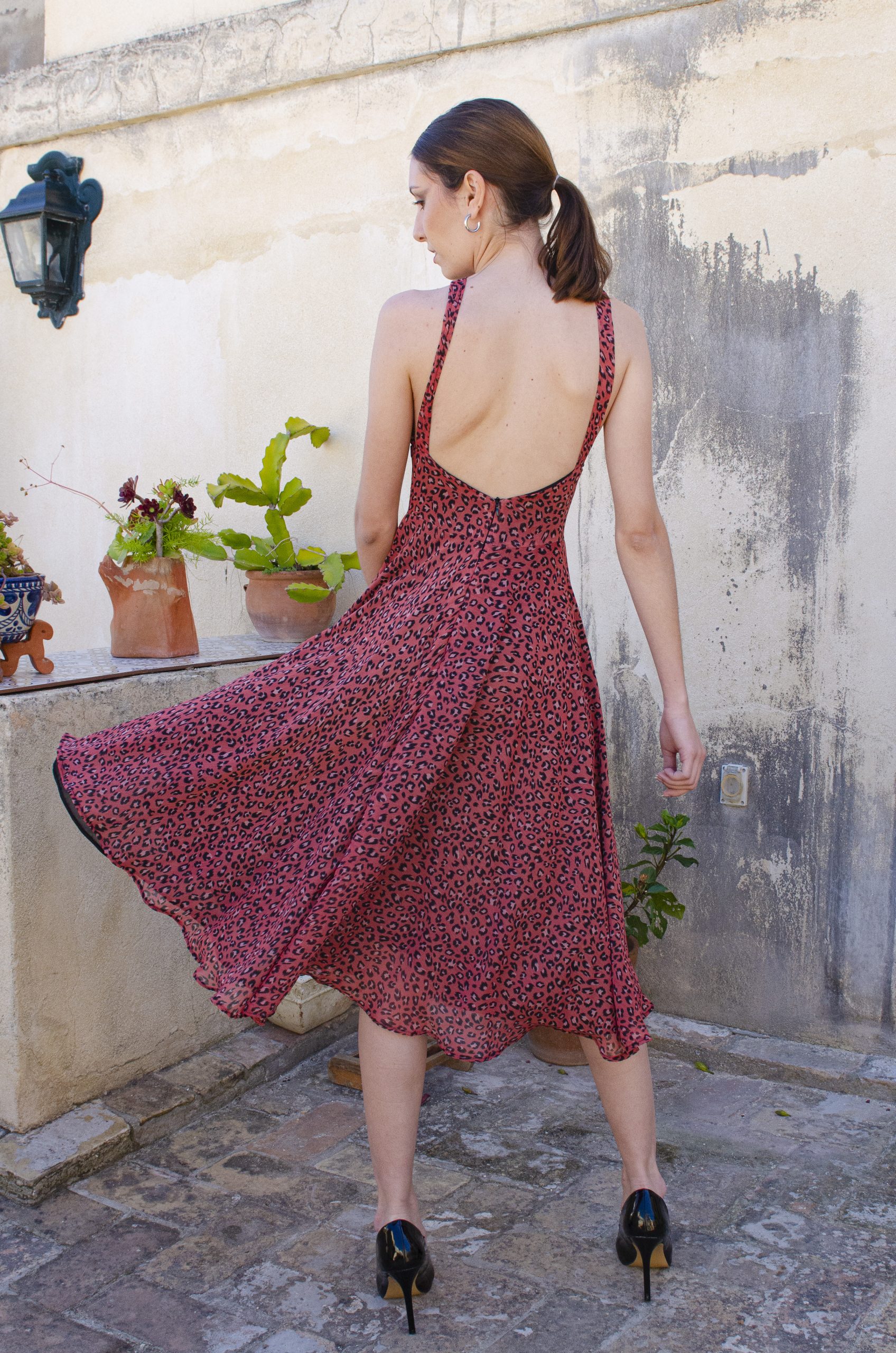 Vestido de leopardo rojo - Imagen 2