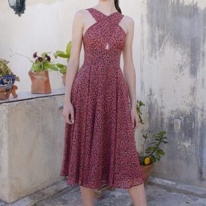 Vestido de leopardo rojo