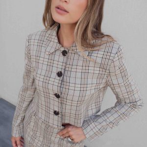 CHAQUETA CROPPED CUADROS