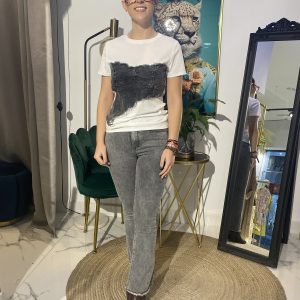 Camiseta blanca combi Jeans