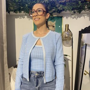 Chaqueta corta punto conjunto top