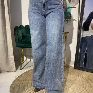 Jeans recto palazo lavado