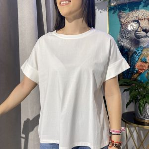 Camiseta básica ribete manga