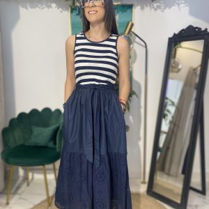 Vestido combi marinero bajo encaje