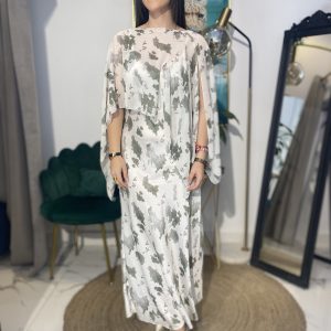 Vestido tirante estampado capa