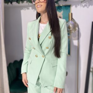 Blazer cruzada botones verde menta