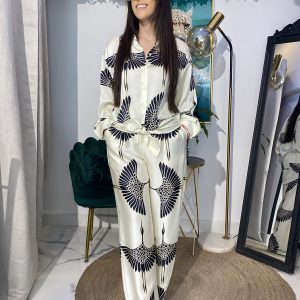 Pantalón conjunto estampado cigüeña