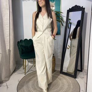 Conjunto chaleco bordados palmeras