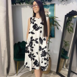 vestido gasa estampado espalda cruzada