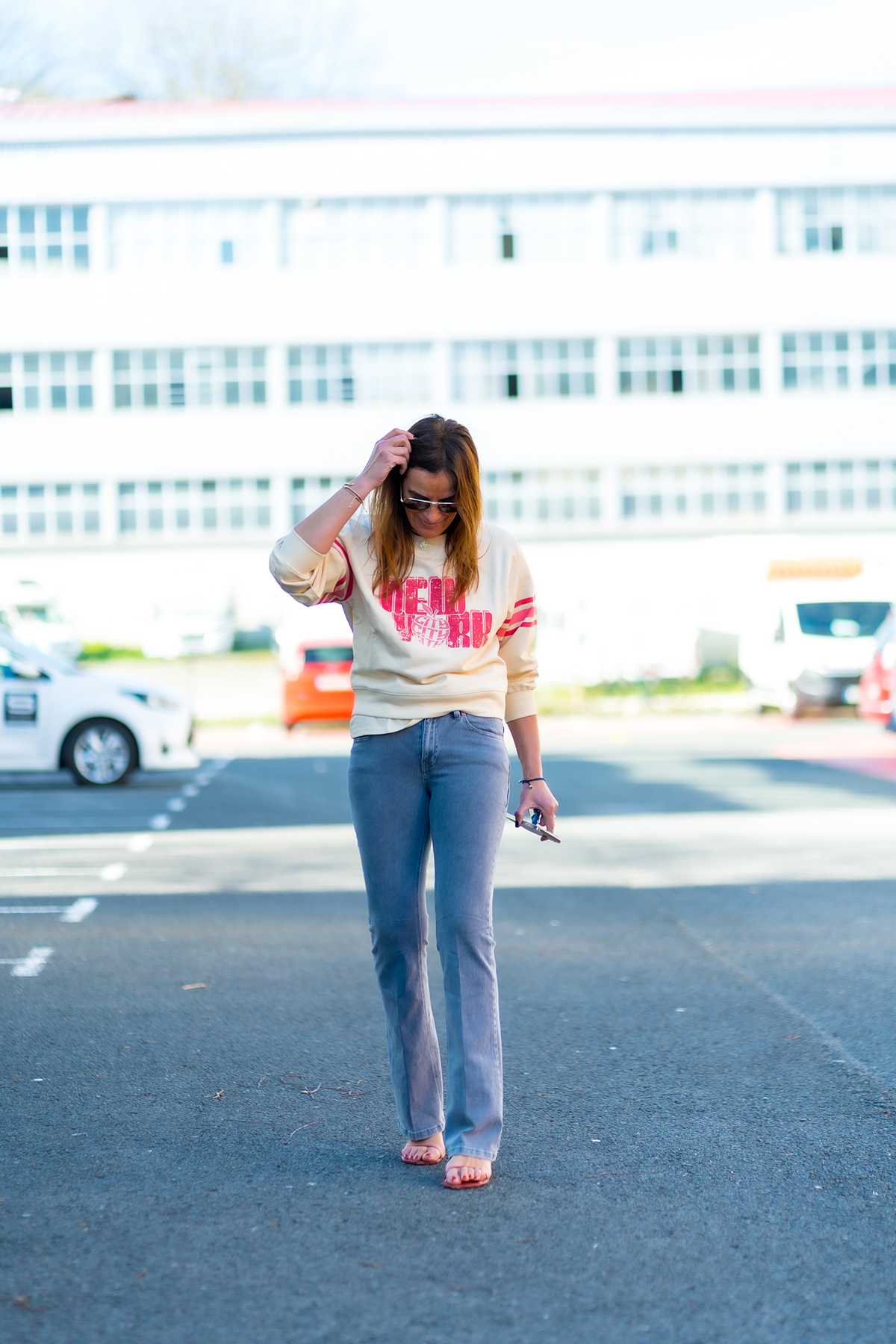 Pantalón vaquero 5 bolsillos gris 50% - Imagen 5