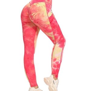 Leggings Mujer Yoga de Alta Cintura Elásticos y Transpirables para Yoga Running Fitness con Gran Elásticos Estampado