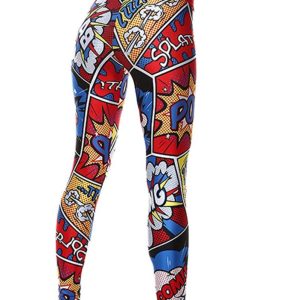 Mallas Deporte Mujer Leggins Yoga Pantalón Medias Deportivas Patrón de Dibujos Animados Gym Pantalones Deportivos Elástico