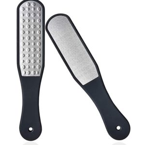Lima de Pies Doble Cara de Corte Láser, Canwn Lima de Pies Profesional de Acero Inoxidable para Eliminar la Piel Dura o Muerta Escofina Callos con Diseño Ergonómico para Spa y Pedicura