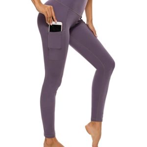 Leggings Mujer Yoga de Alta Cintura Elásticos y Transpirables para Yoga Running Fitness con Gran Elásticos Morado