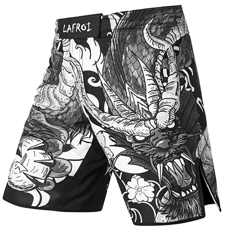 LAFROI QJK01 Pantalones Cortos para Hombre, con cordón y 1 Bolsillo, para Artes Marciales Mixtas, Cross Training y Boxeo